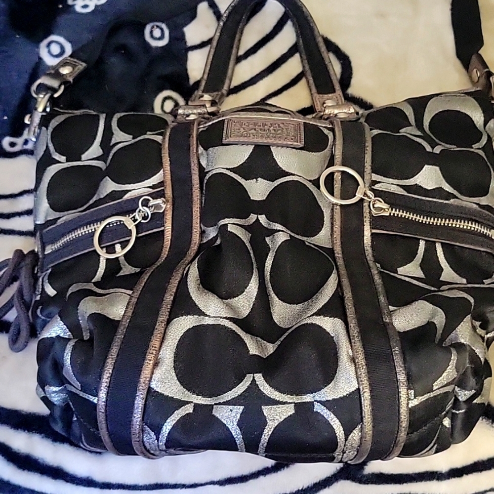 Coach Poppy 1941 Lurex Purse - Black/Silver